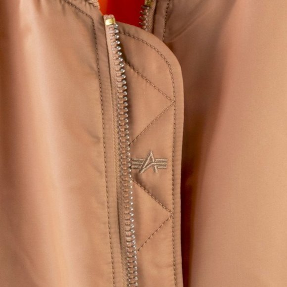 Alpha Industries Rose Gold Reversible MA-1 Bomber Flight Jacket - Picture 5 of 8